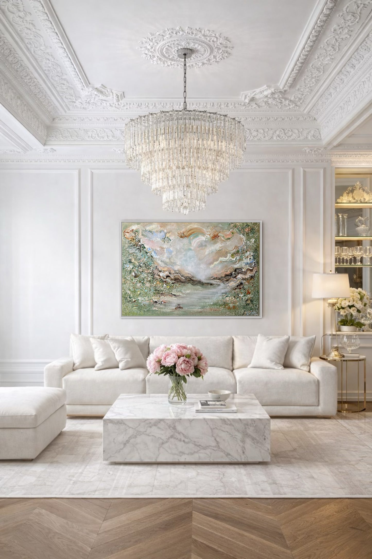 Green fox dreamscape  - Original Painting