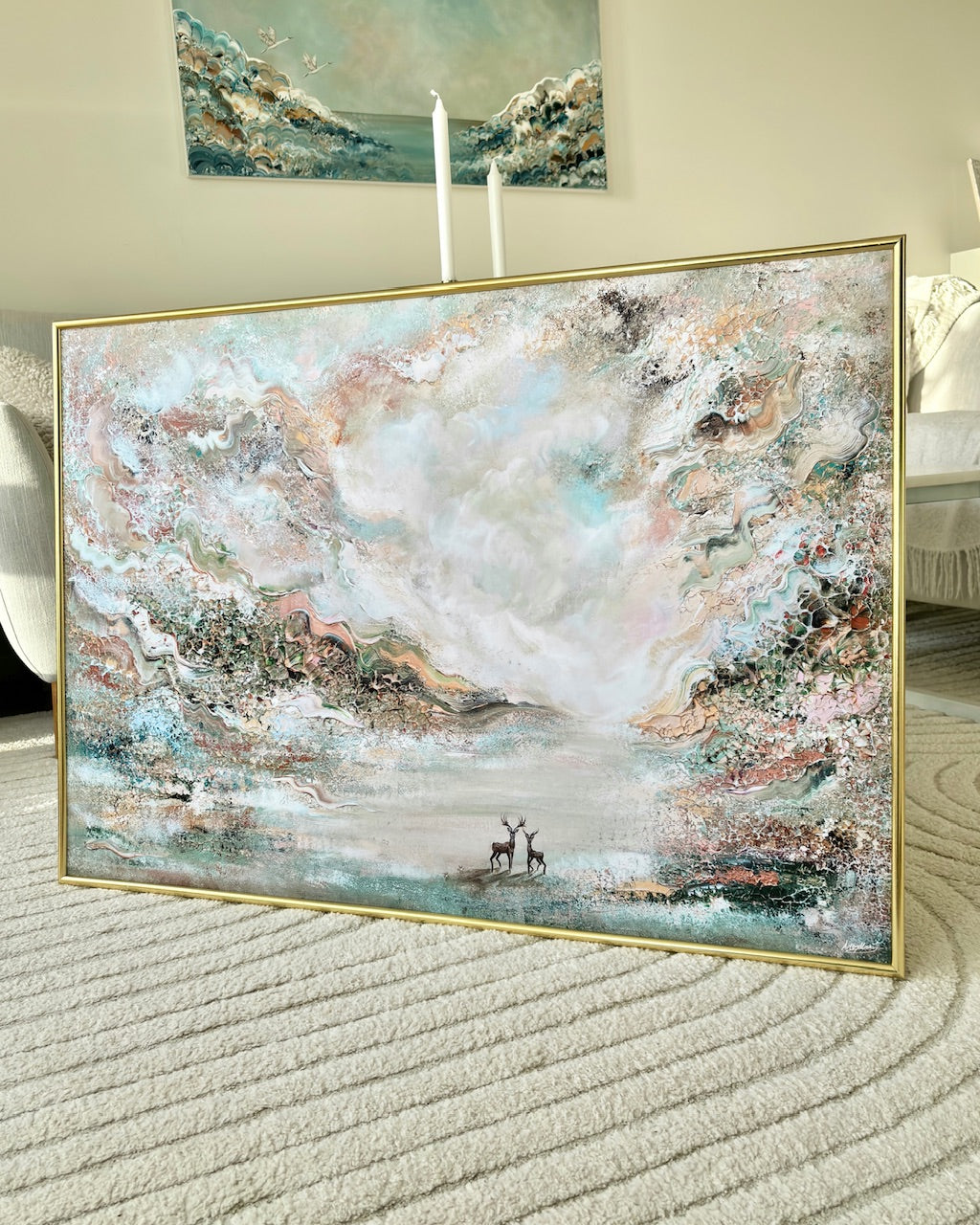 Green deer dreamscape Print