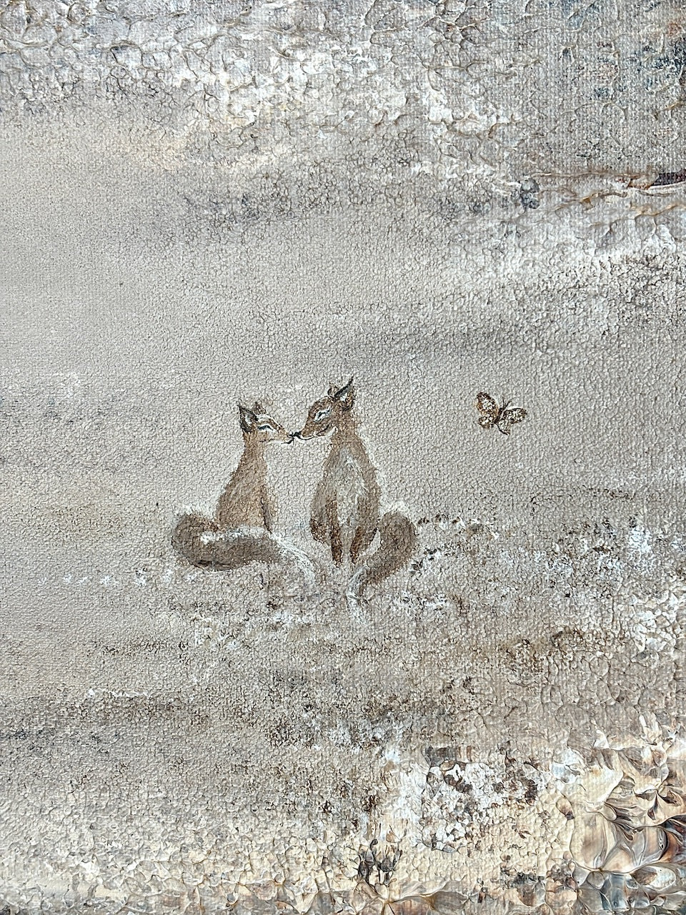 Beige fox dreamland - Original Painting