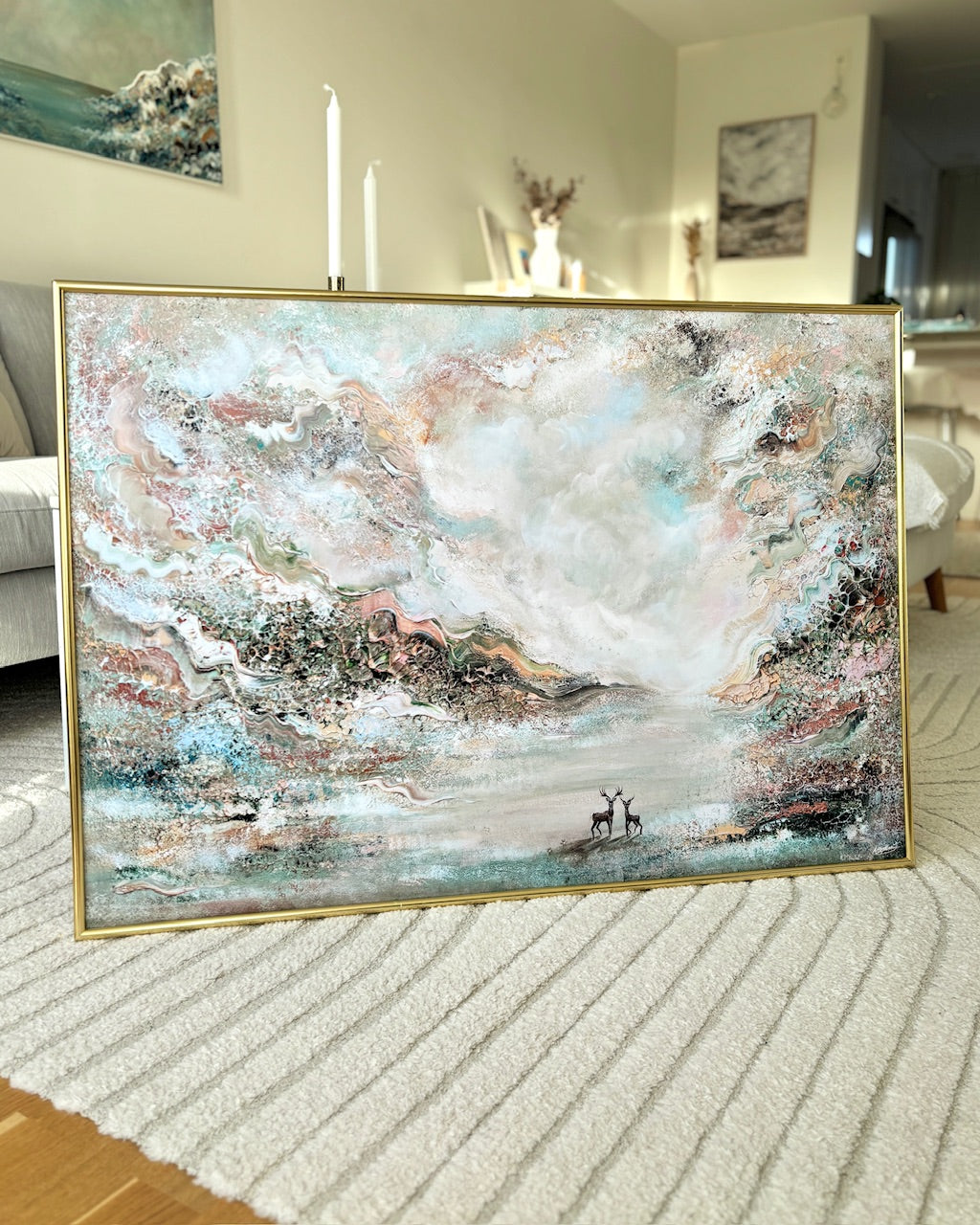 Green deer dreamscape Print