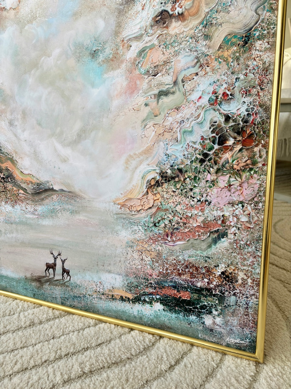 Green deer dreamscape Print