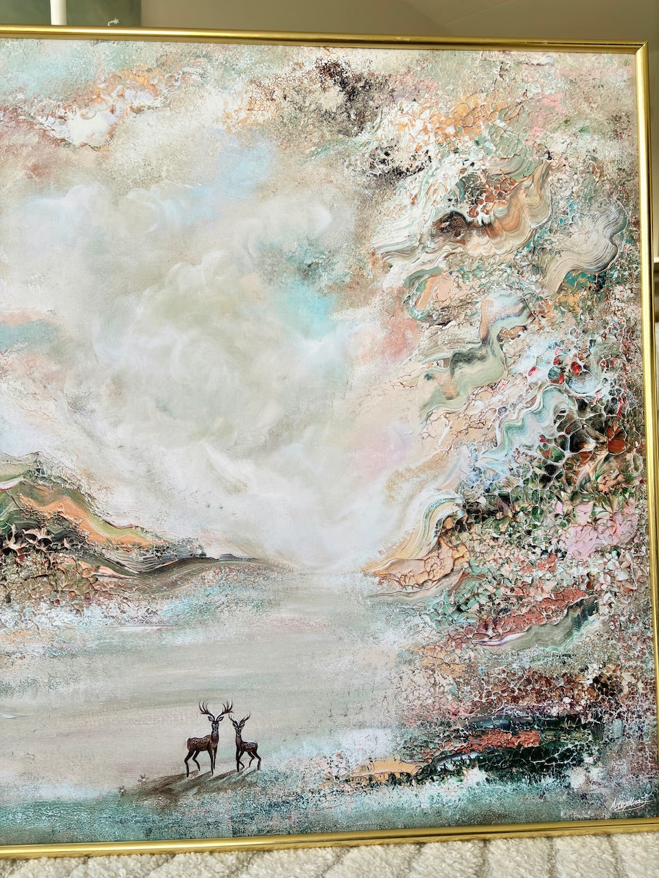 Green deer dreamscape Print