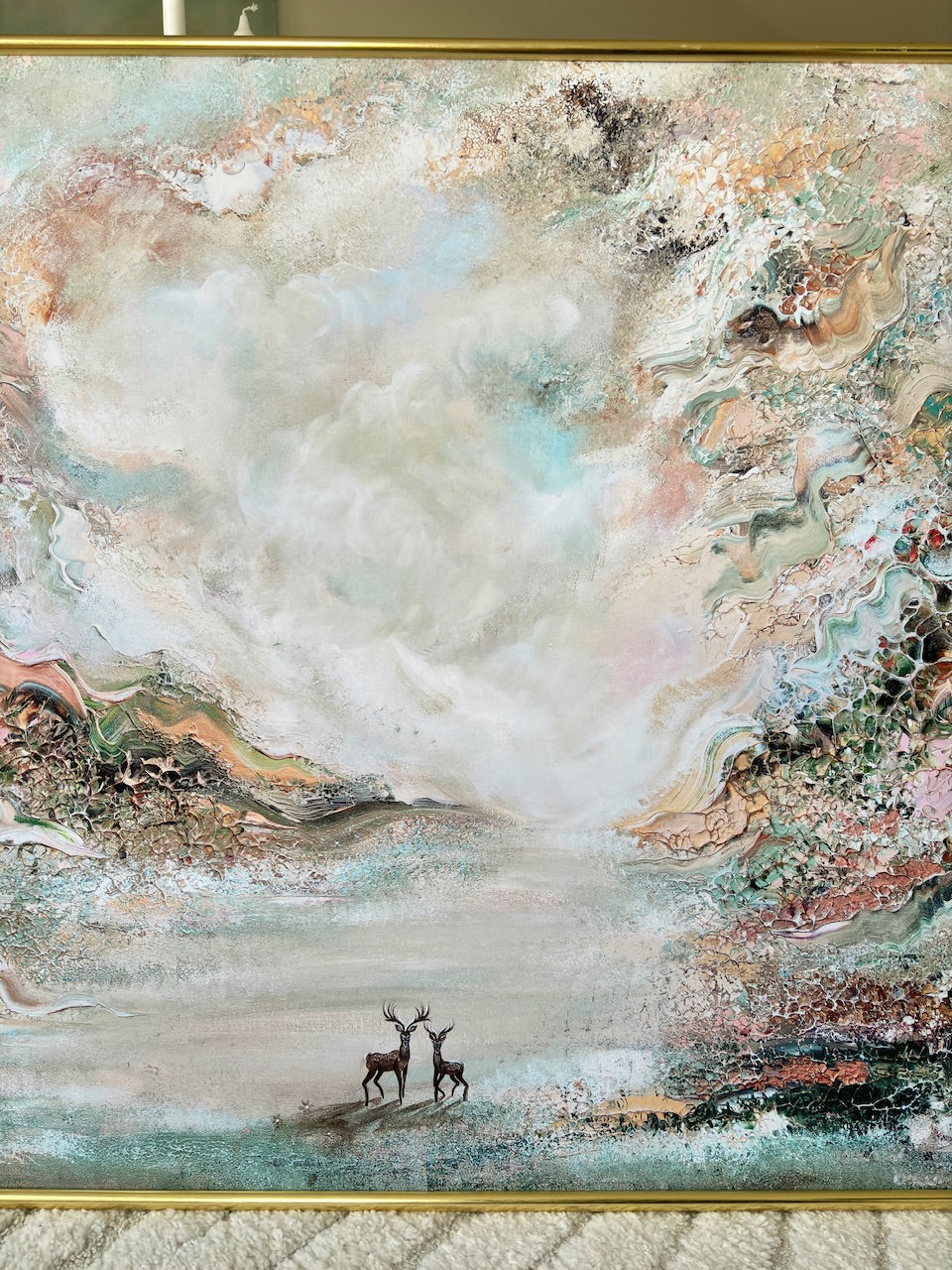 Green deer dreamscape Print