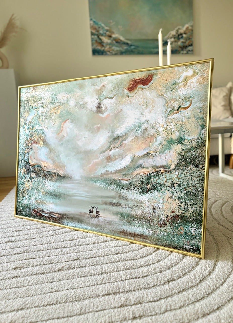 Green fields of love Print