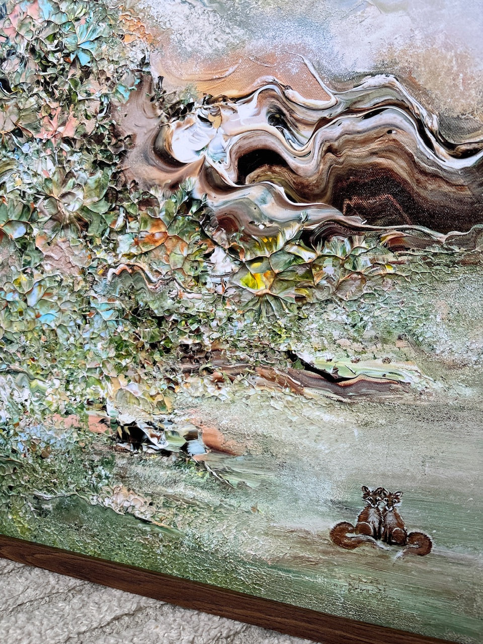 Green fox dreamscape Print