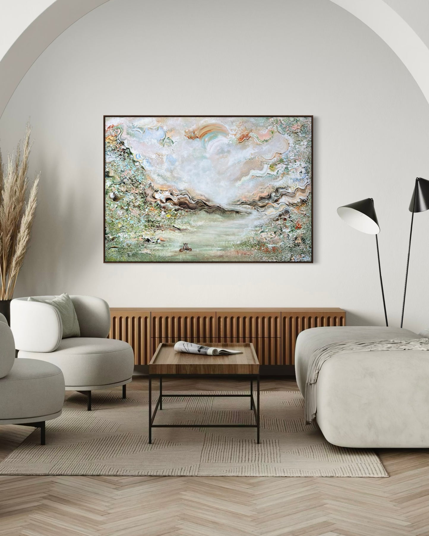 Green fox dreamscape Print
