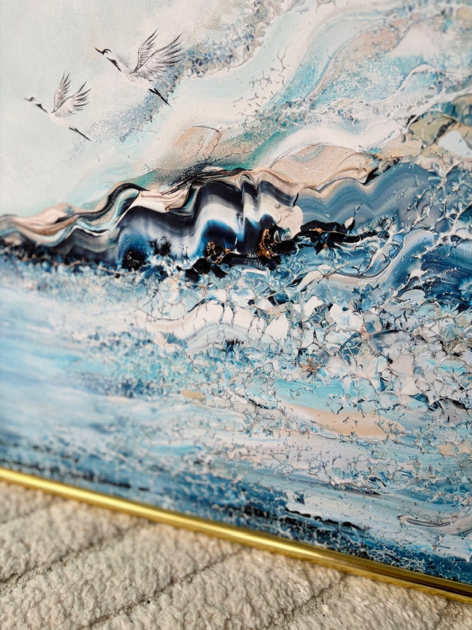 Flying ocean cranes Print