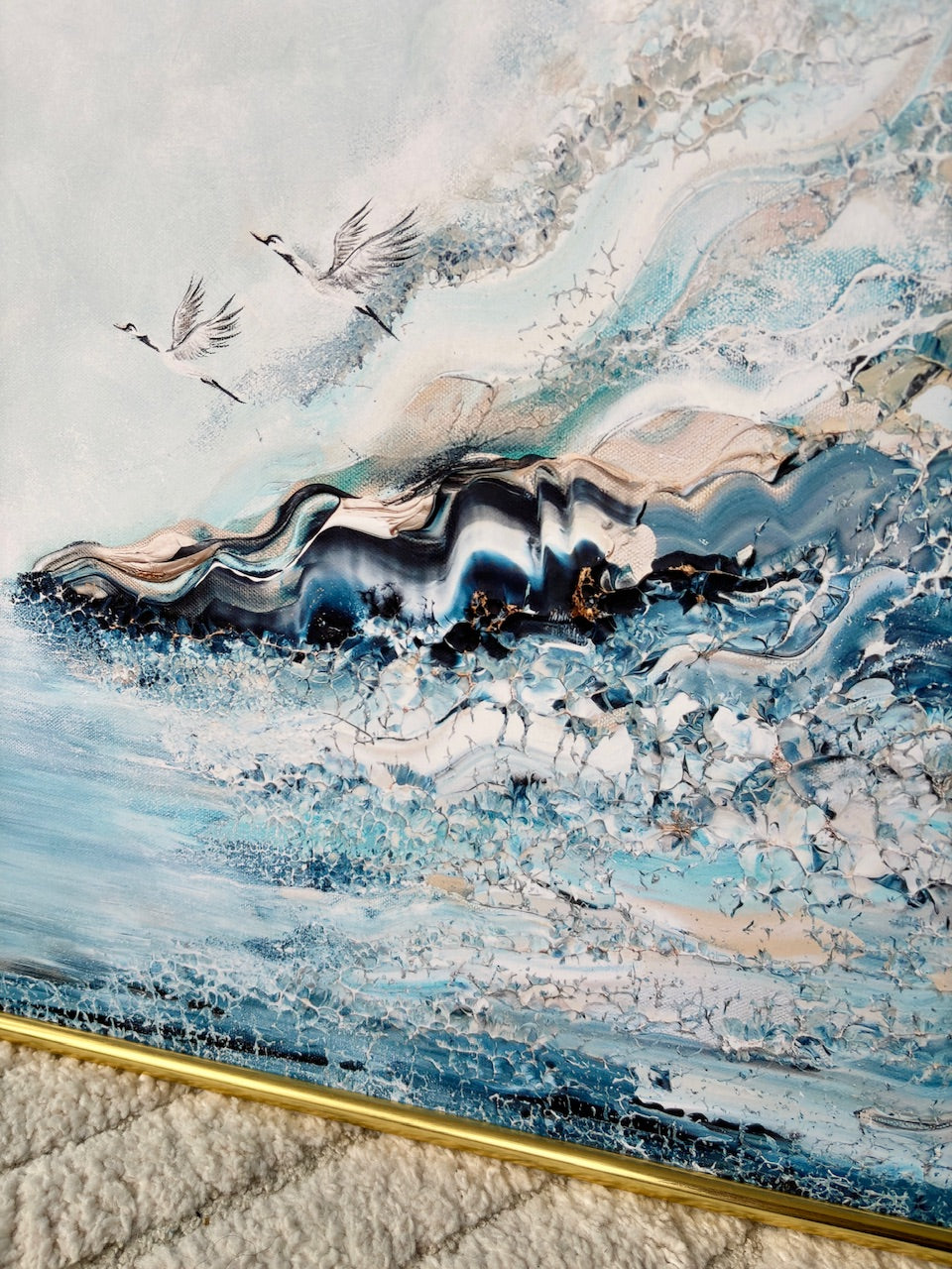 Flying ocean cranes Print