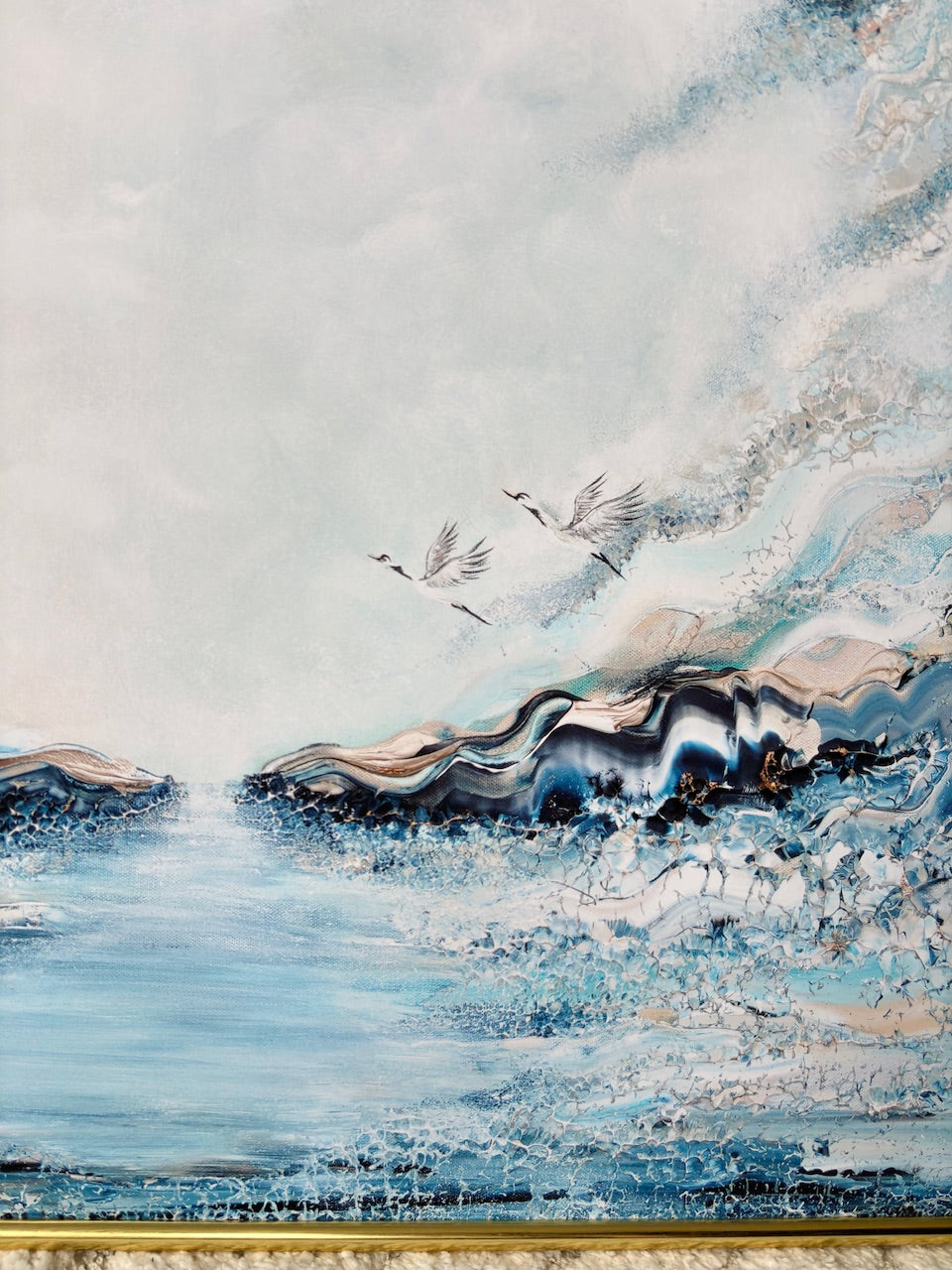 Flying ocean cranes Print