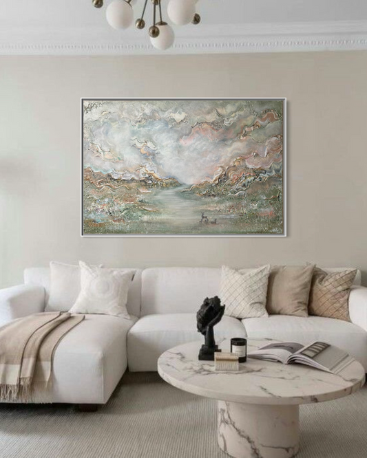 Green deer harmony - Original Painting