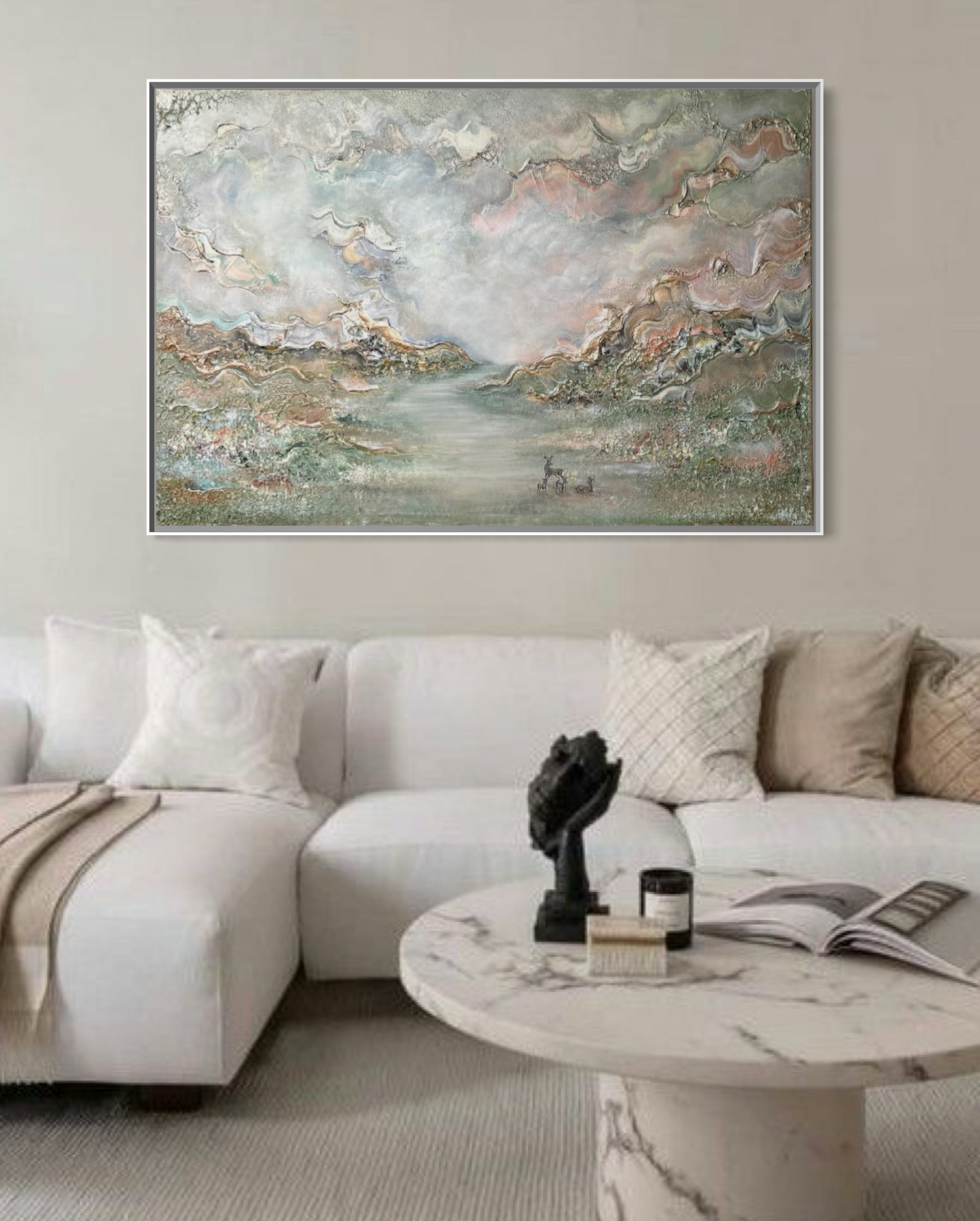 Green deer harmony - Original Painting