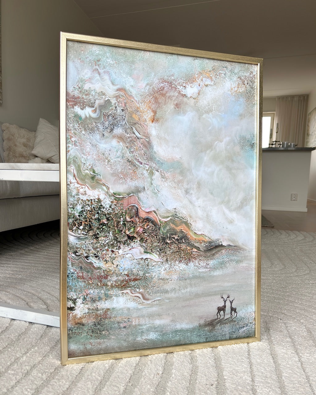 Green deer dreamscape Vertical Print