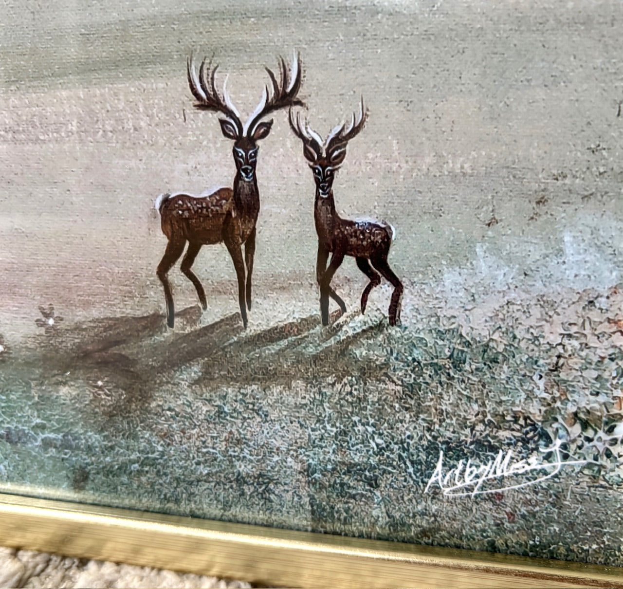 Green deer dreamscape Vertical Print