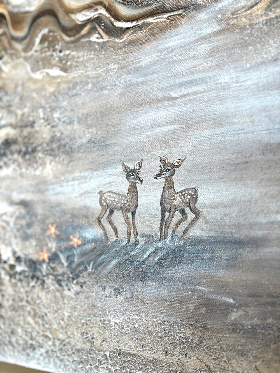 Beige Deer Harmony - Original Painting