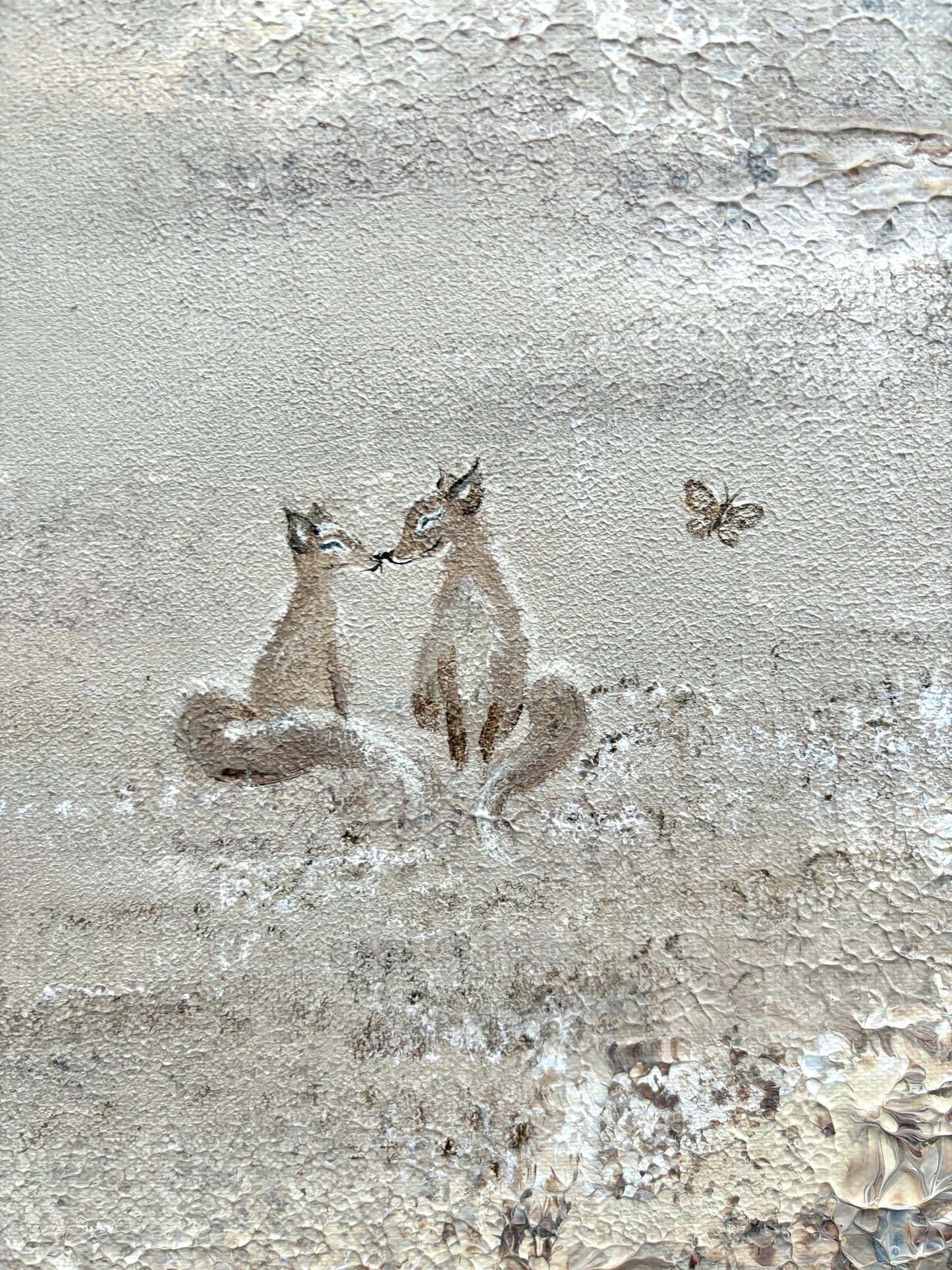 Beige fox dreamland - Original Painting