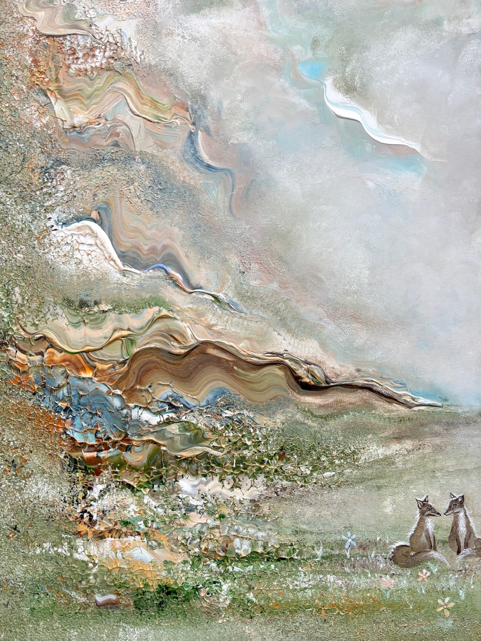 Foxes in love - Original Painting