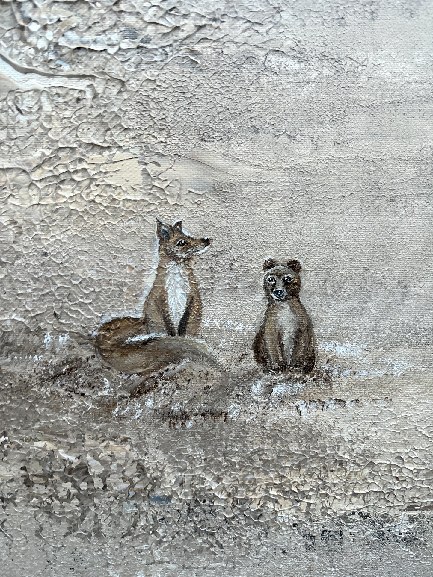 Fox and bear - Original Painting