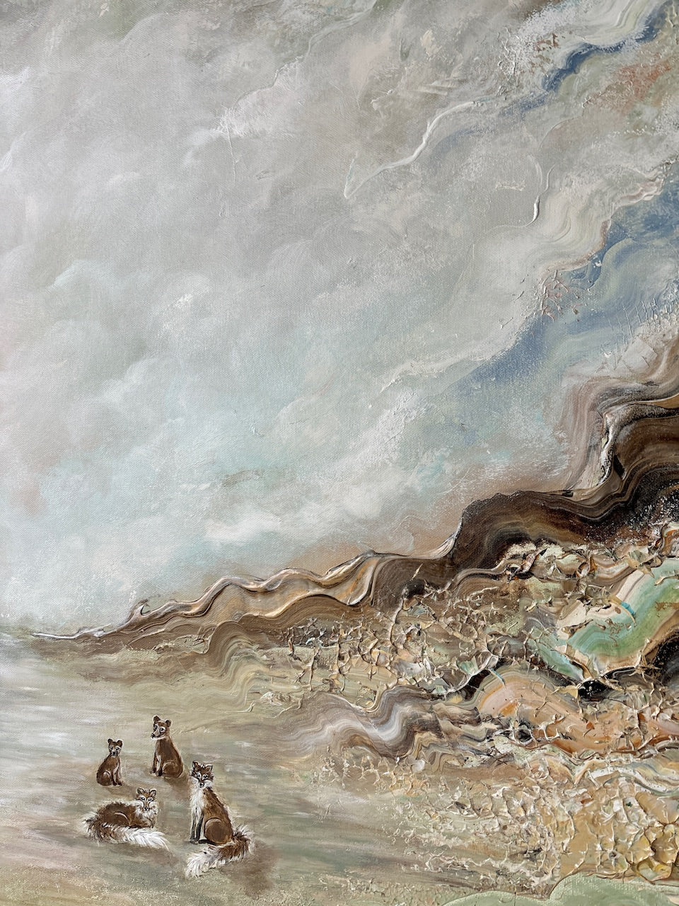 Bear and fox dreamland - Original Painting