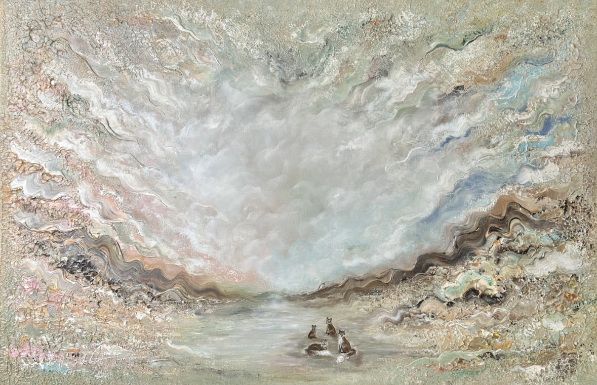 Bear and fox dreamland - Original Painting