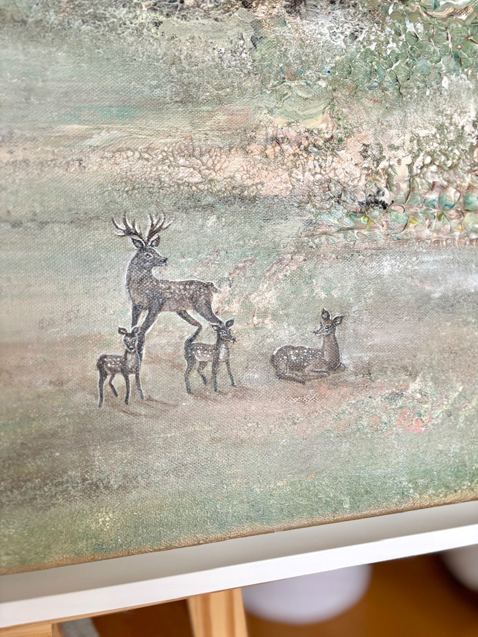 Green deer harmony - Original Painting