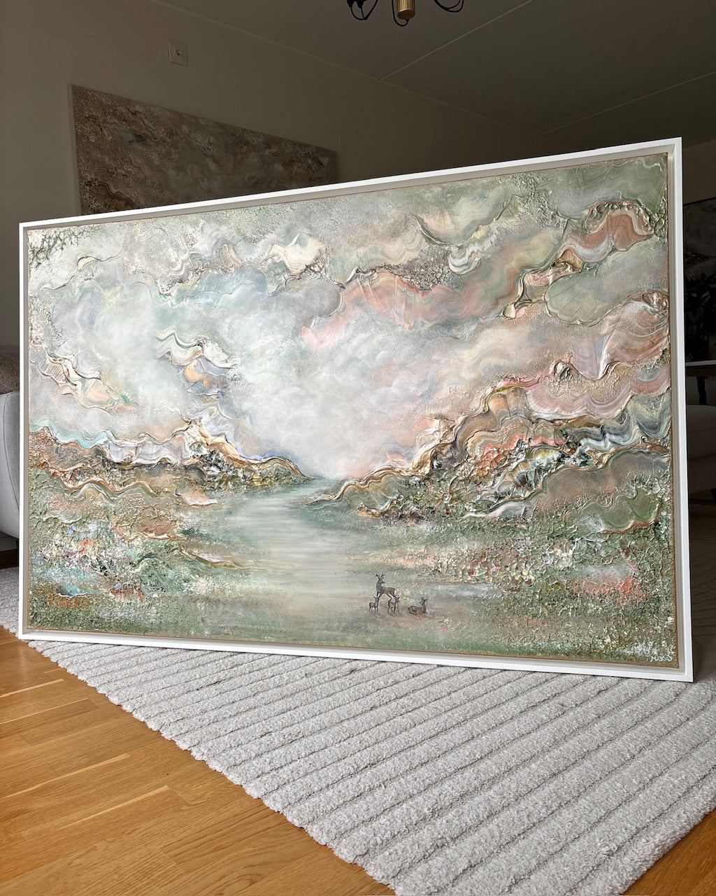 Green deer harmony - Original Painting