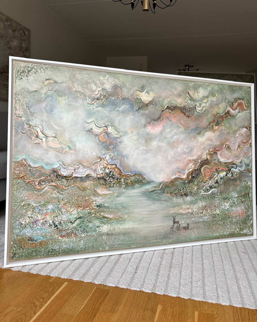 Green deer harmony - Original Painting