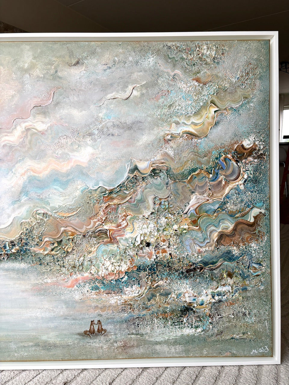 Blue fox dreamscape - Original Painting