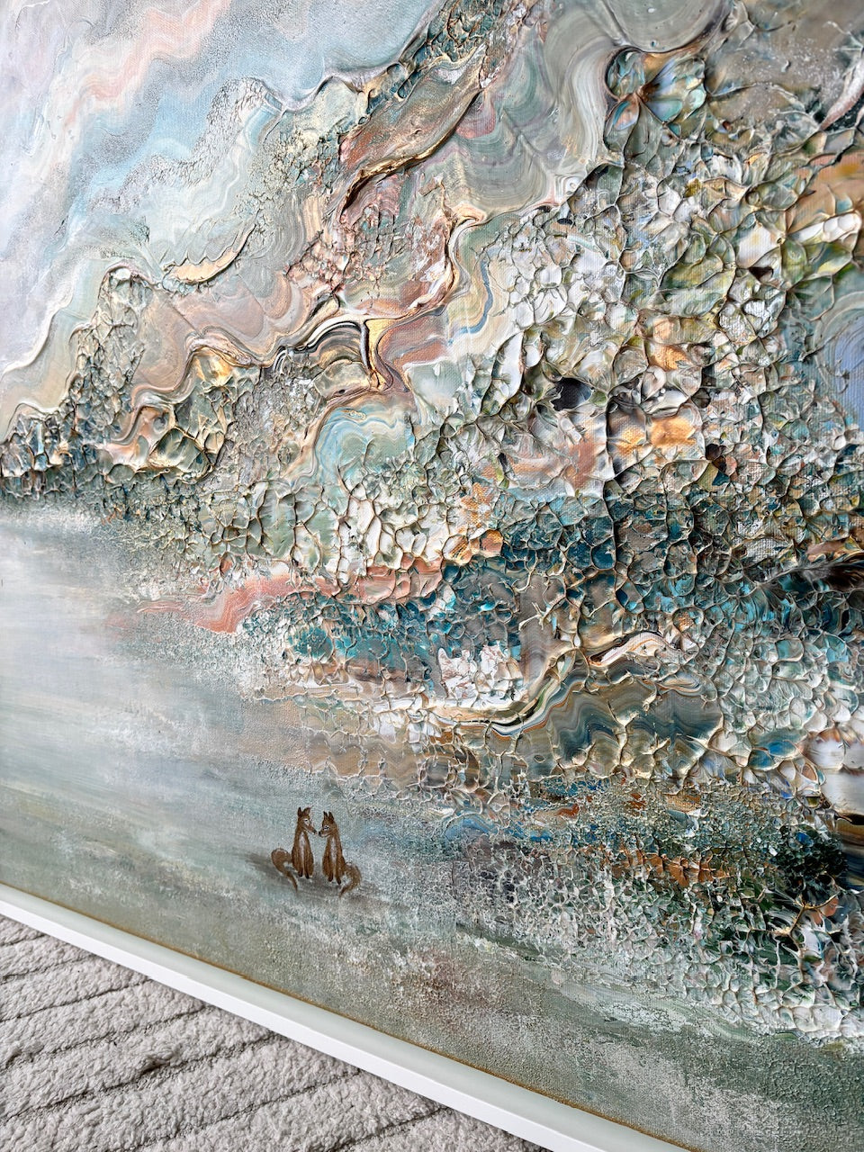 Blue fox dreamscape - Original Painting