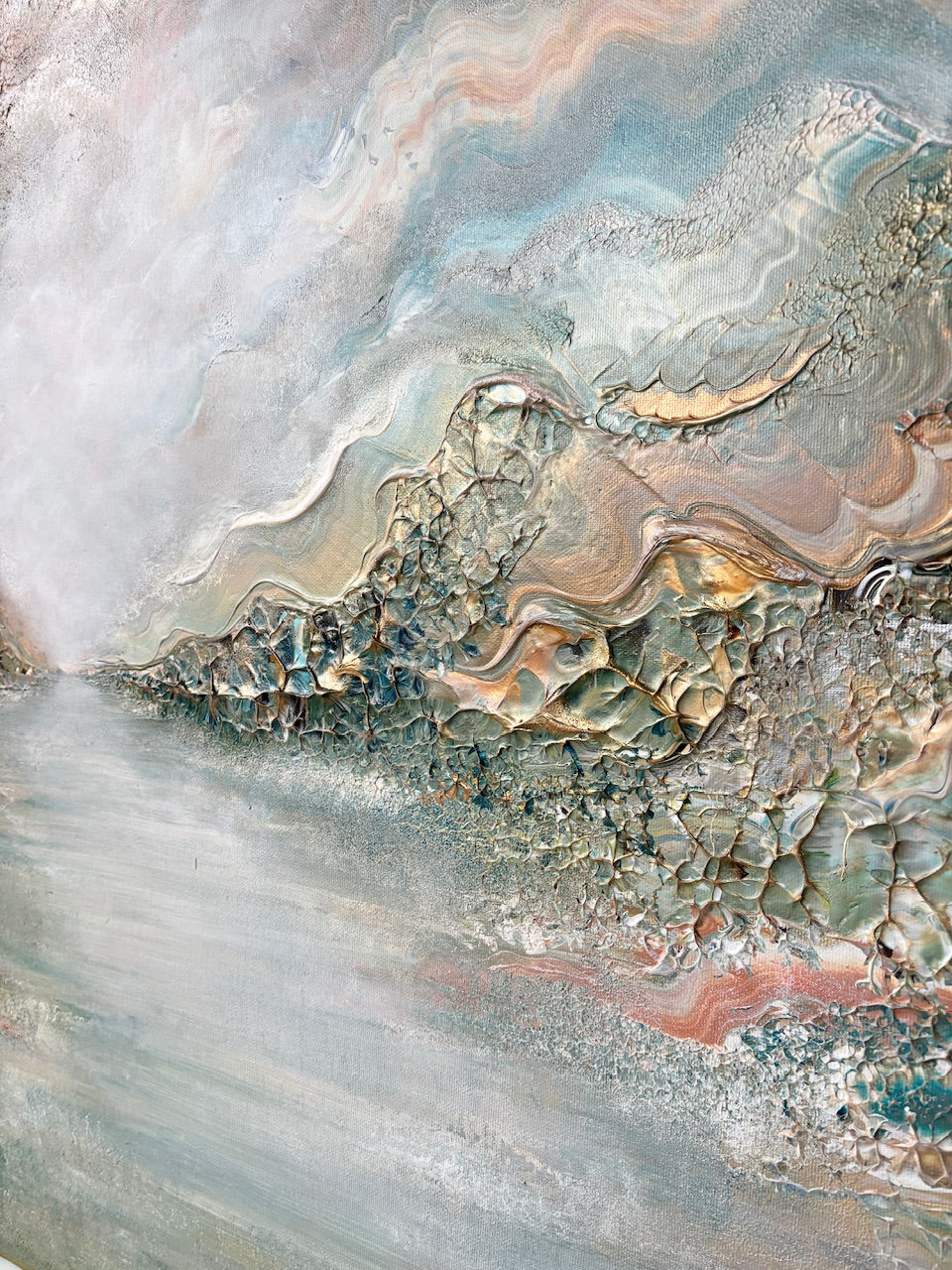 Blue fox dreamscape - Original Painting