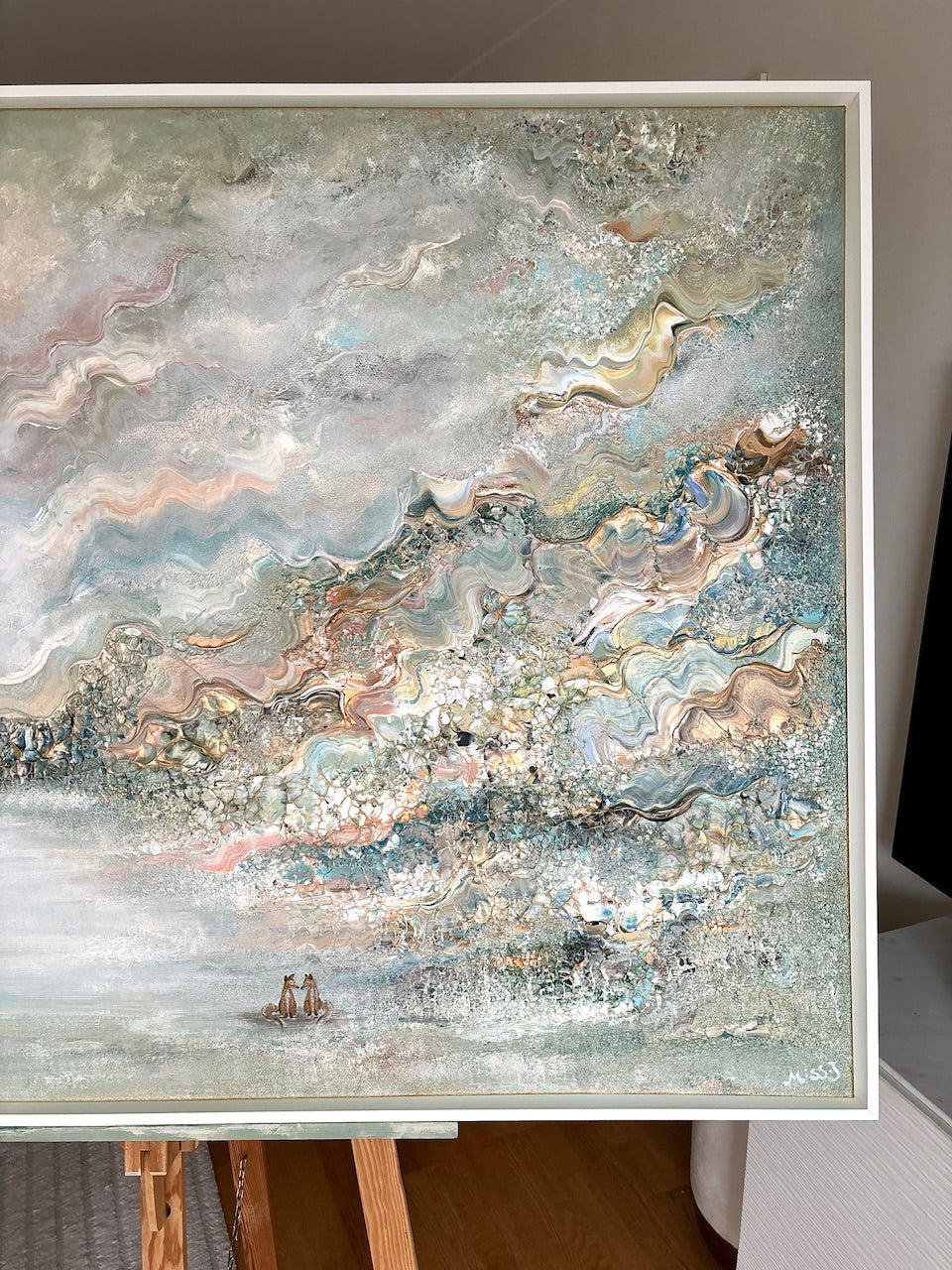 Blue fox dreamscape - Original Painting