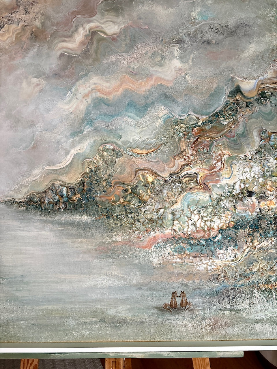 Blue fox dreamscape - Original Painting