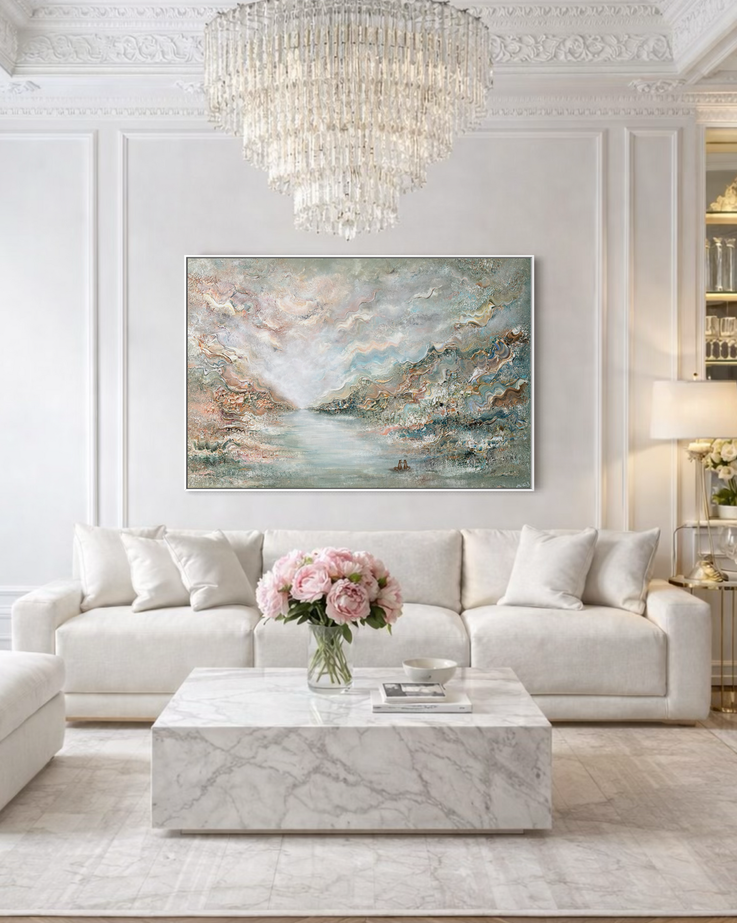 Blue fox dreamscape - Original Painting