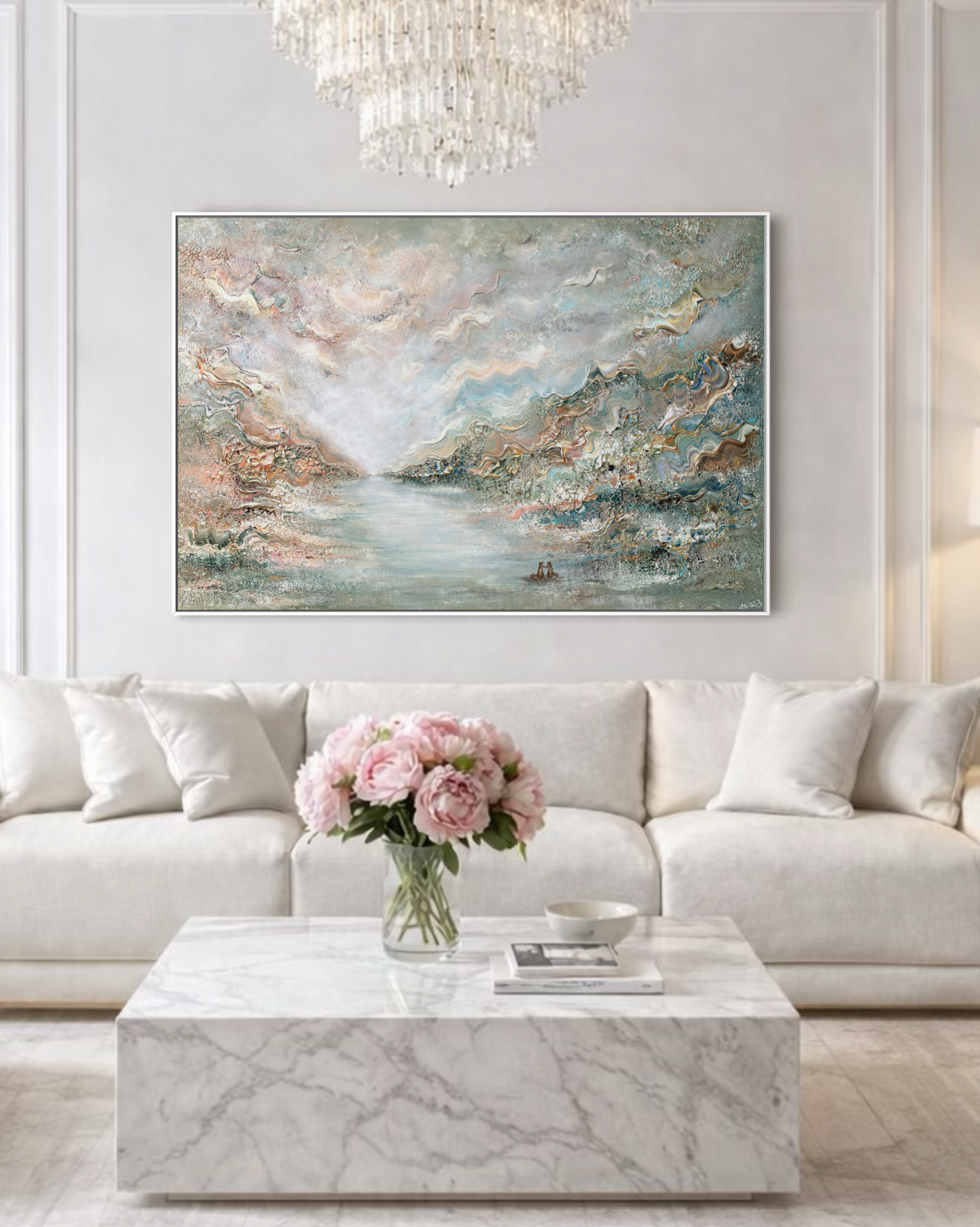 Blue fox dreamscape - Original Painting