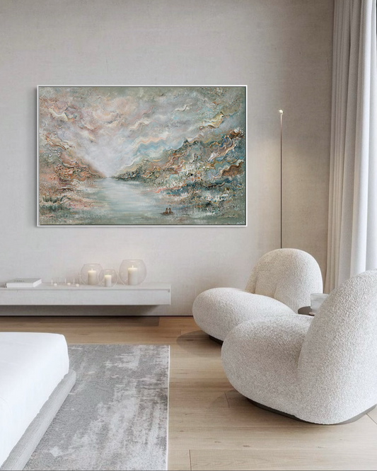 Blue fox dreamscape - Original Painting