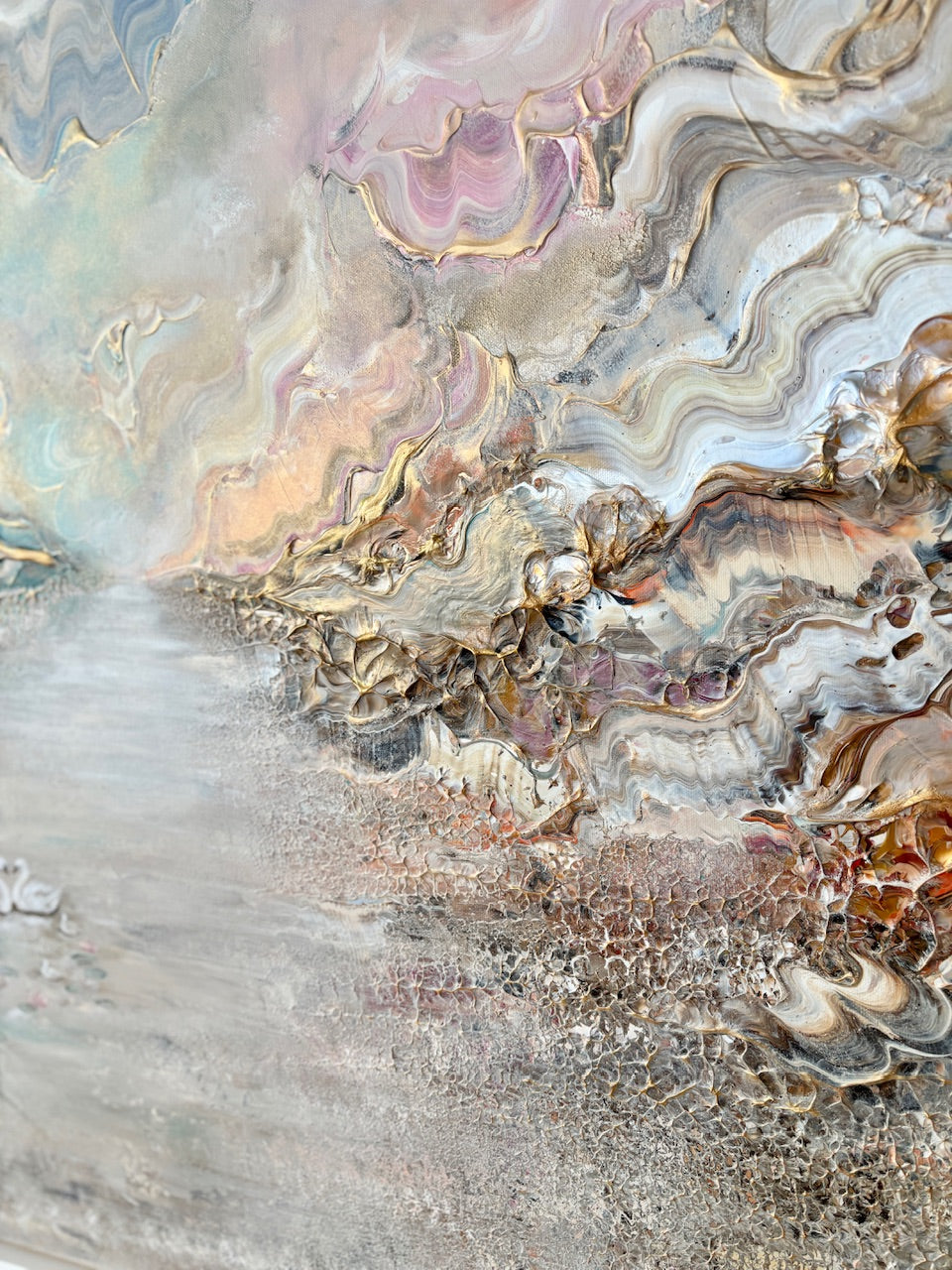 Swans in Monet's Garden - Original Painting