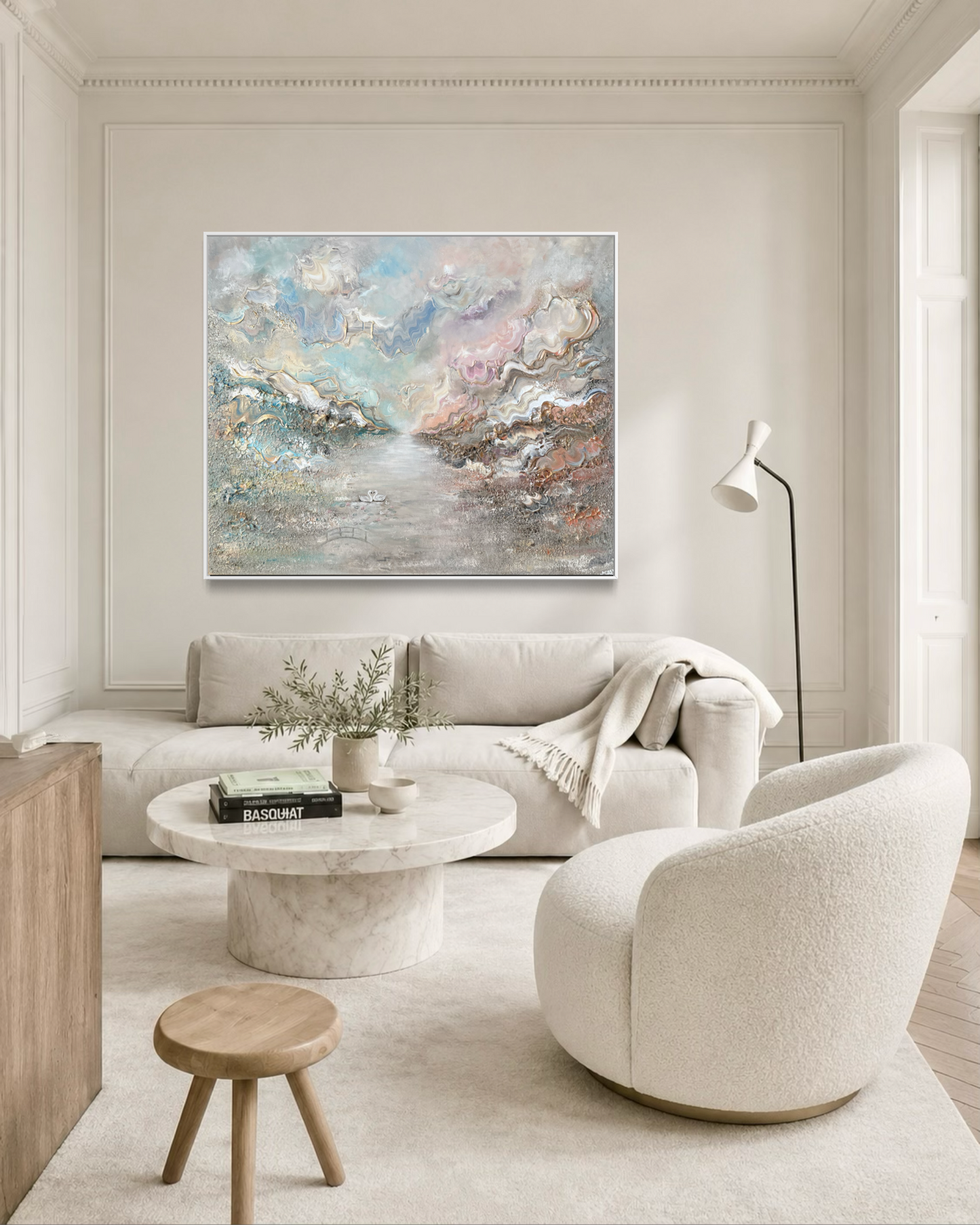 Swans in Monet's Garden - Original Painting
