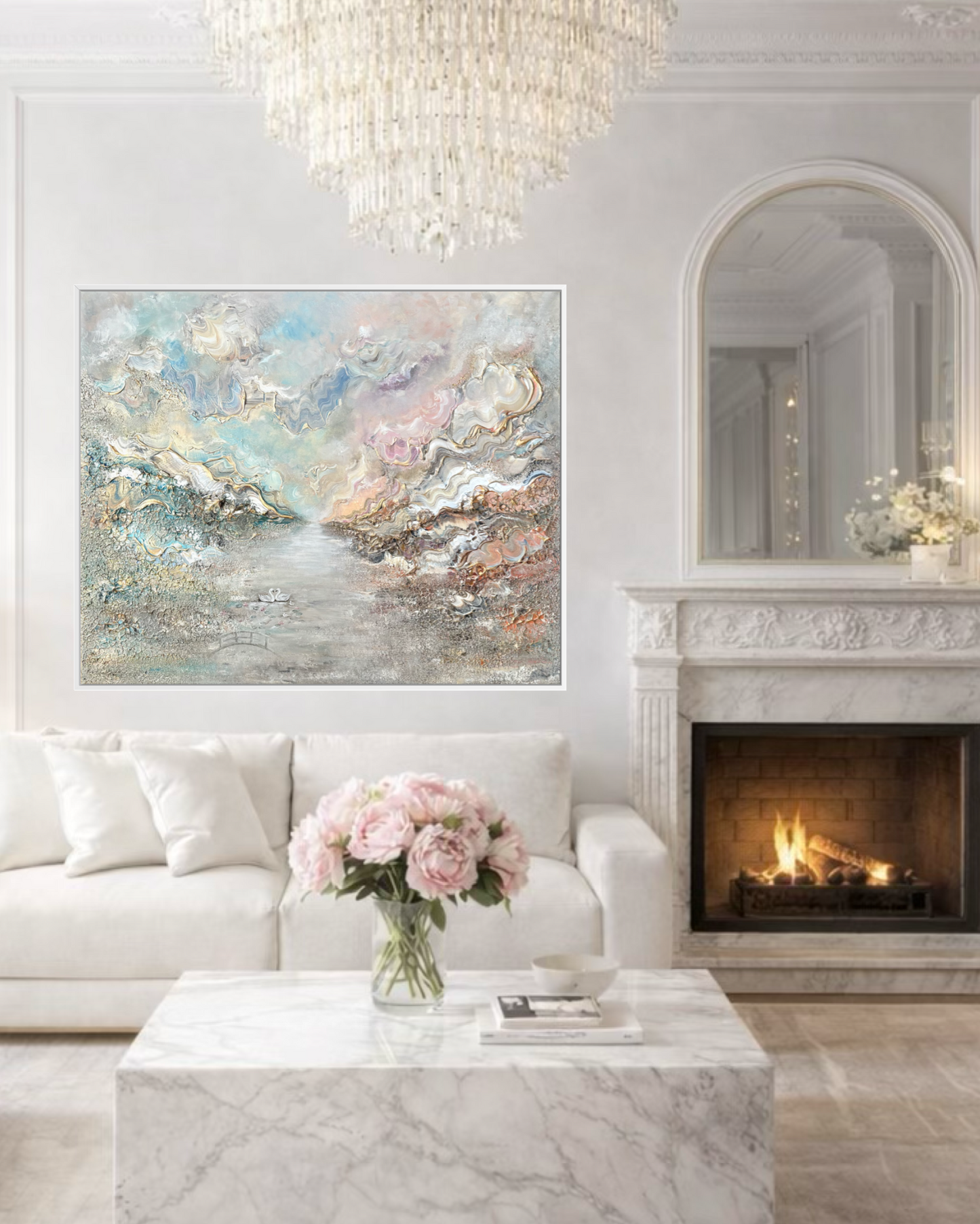 Swans in Monet's Garden - Original Painting