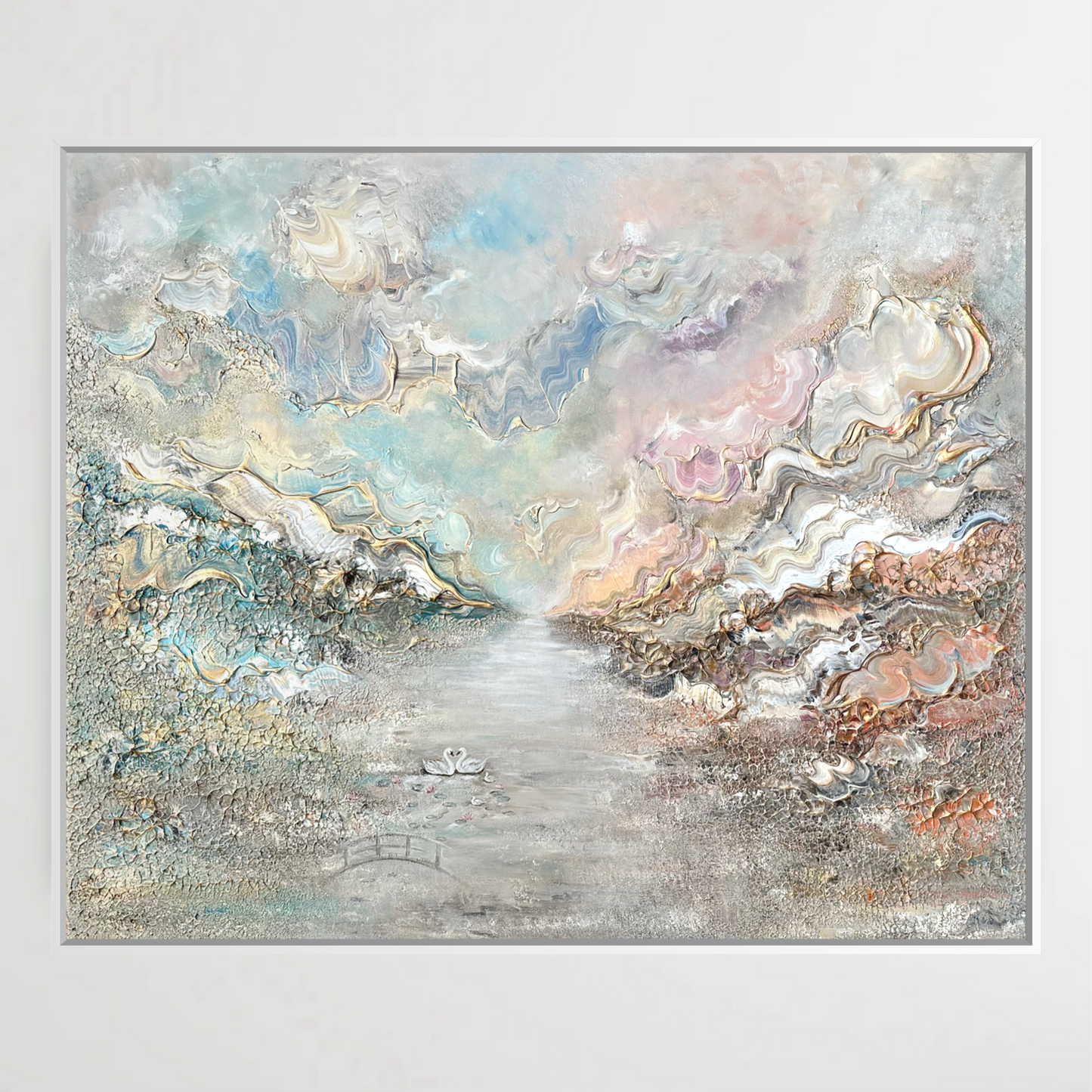 Swans in Monet's Garden - Original Painting