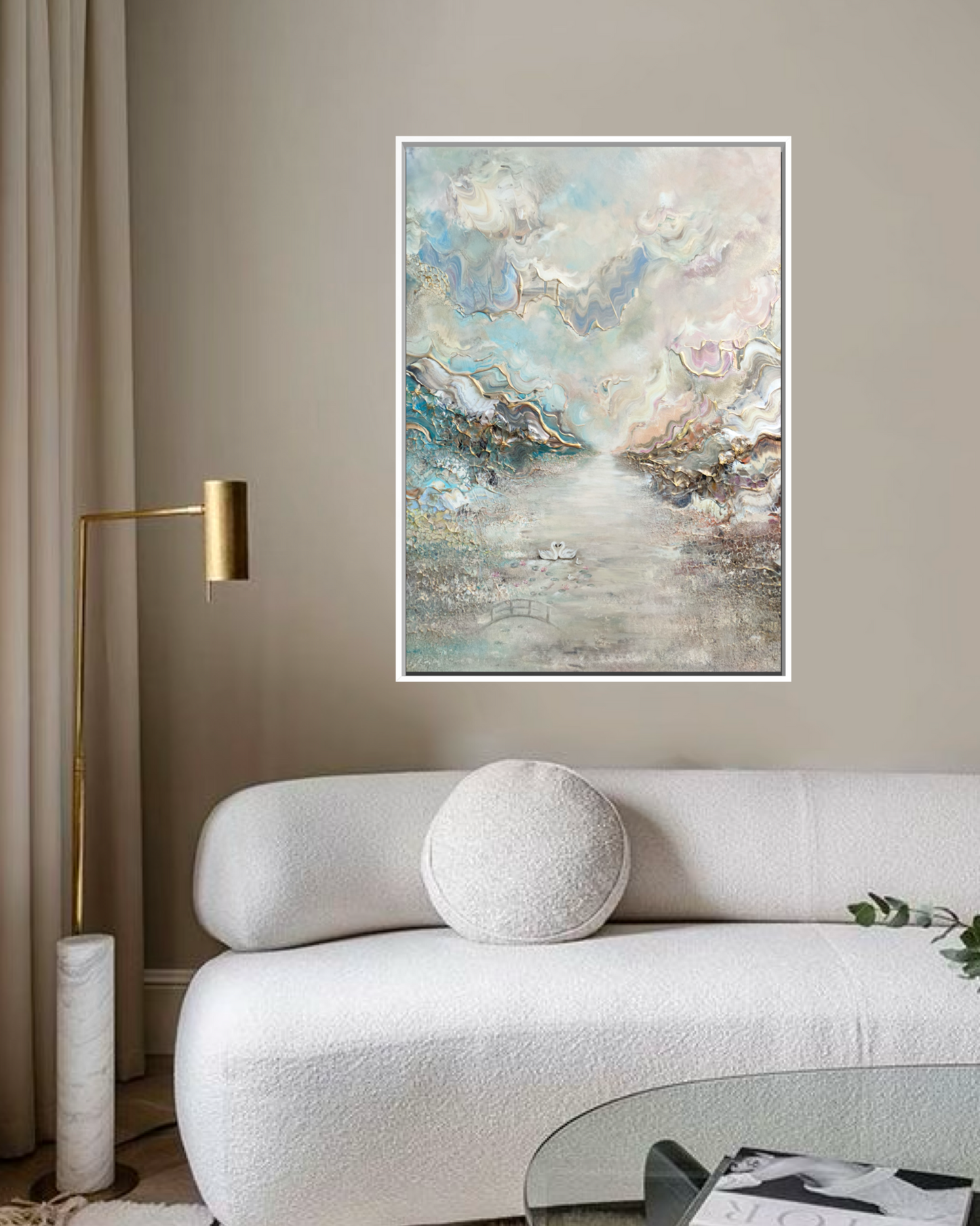 Swans in Monet's Garden Vertical - Print