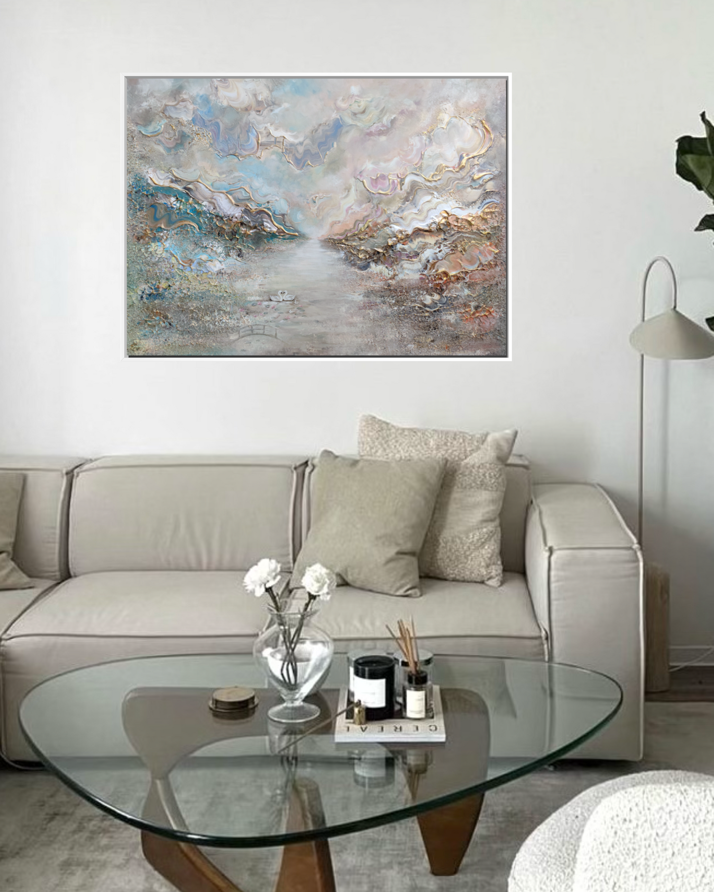 Swans in Monet's Garden - Print