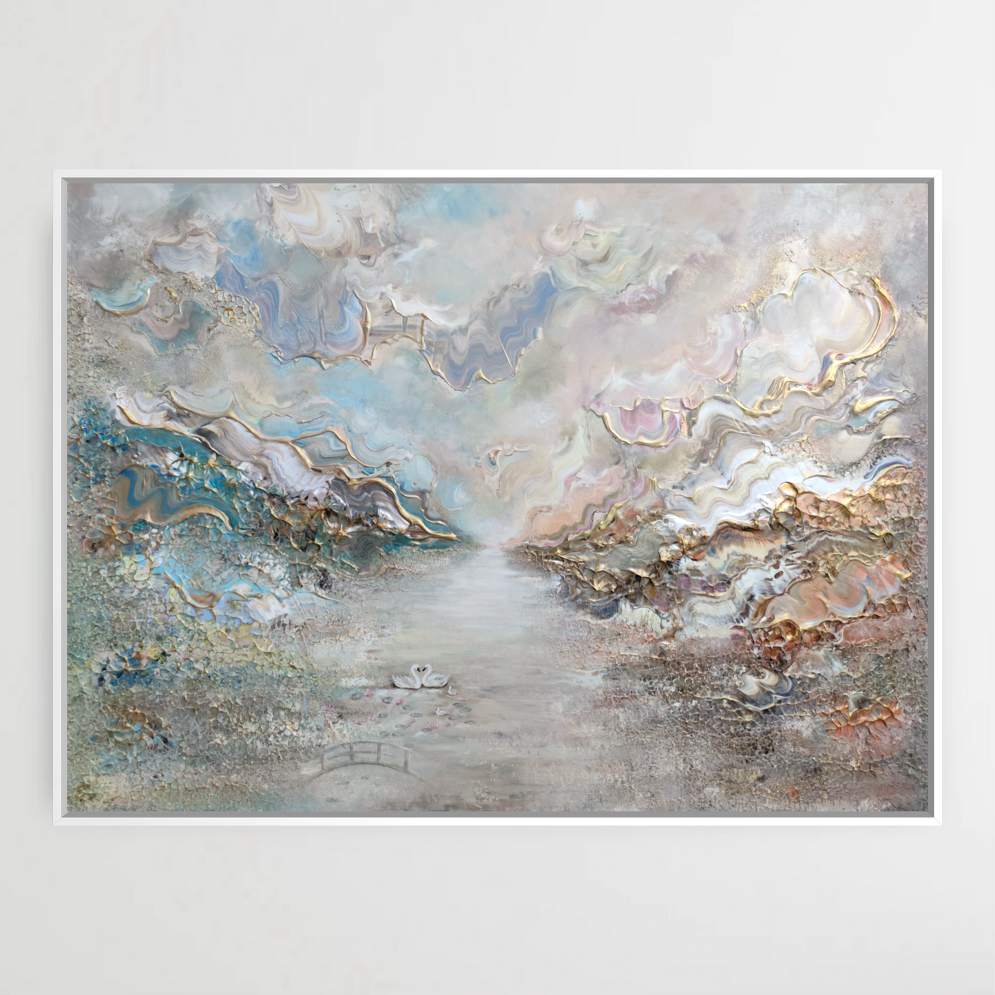 Swans in Monet's Garden - Print