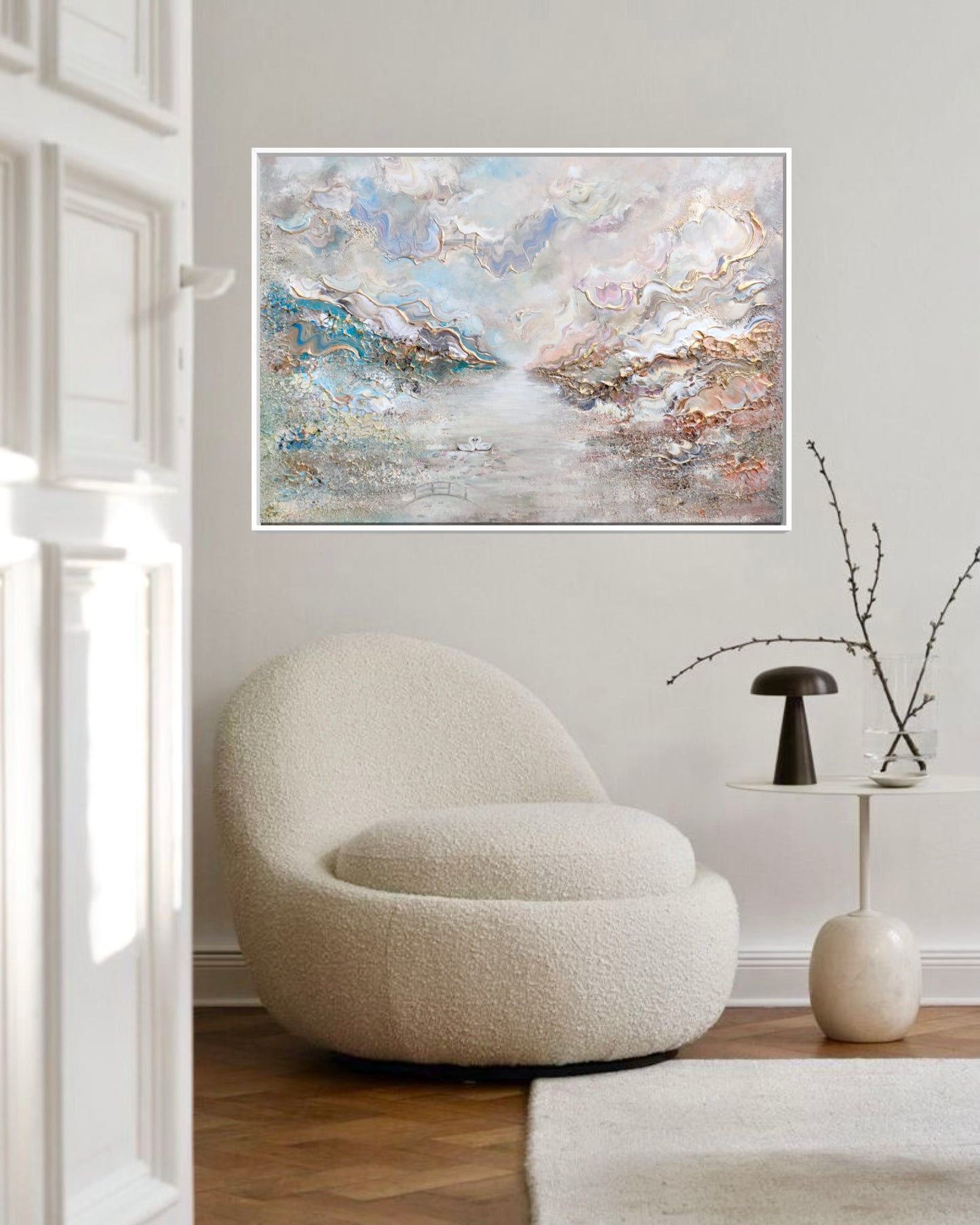 Swans in Monet's Garden - Print