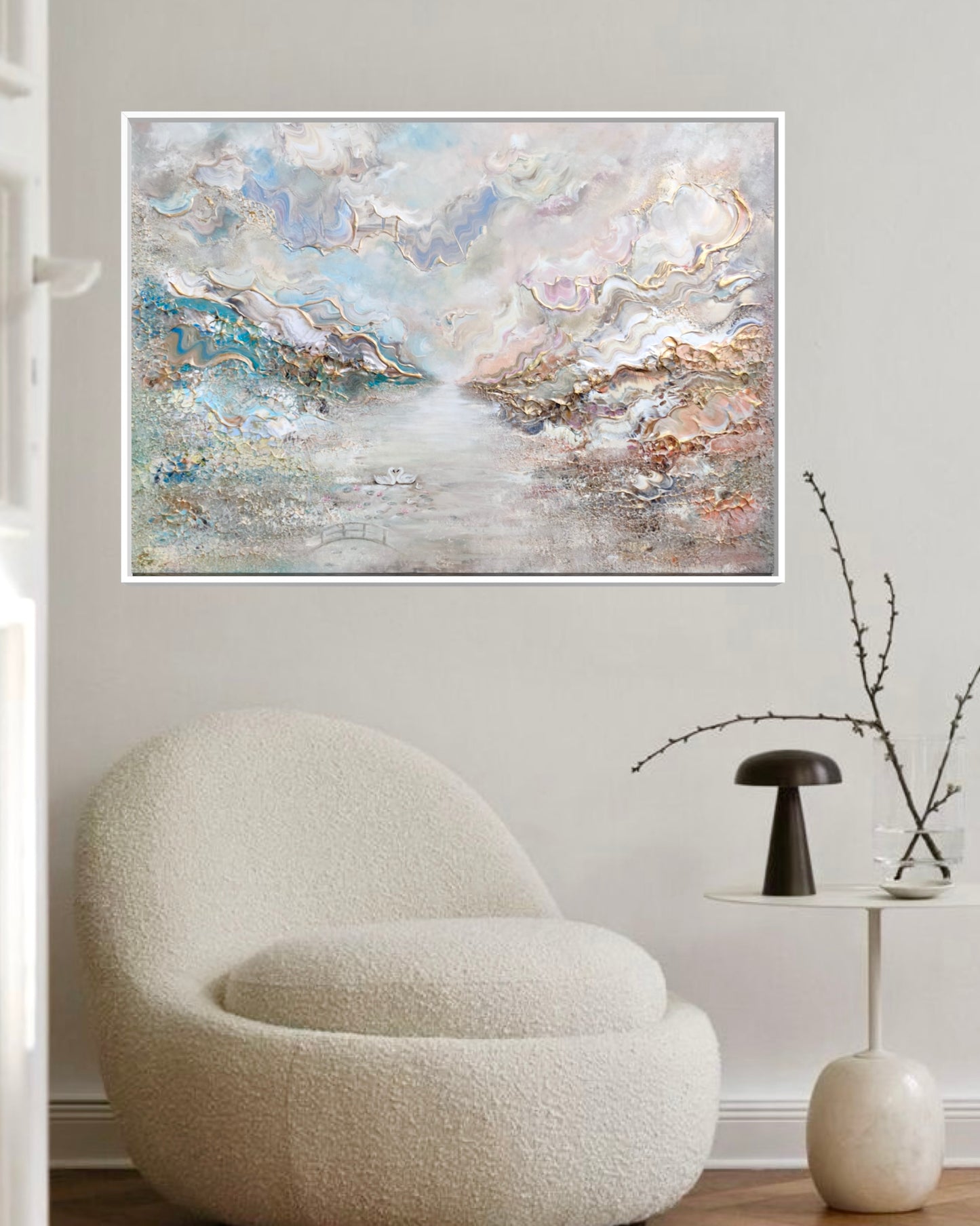 Swans in Monet's Garden - Print