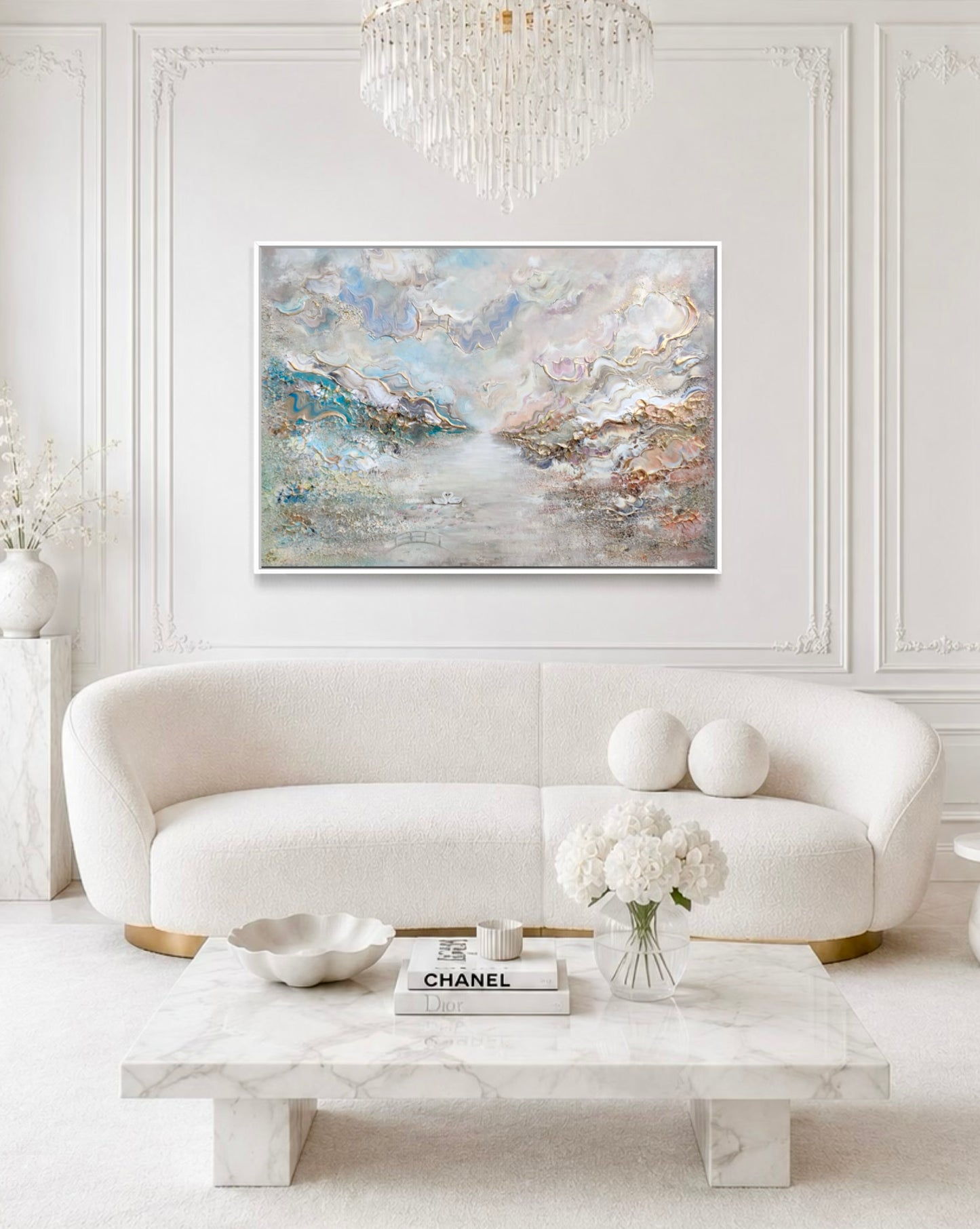 Swans in Monet's Garden - Print