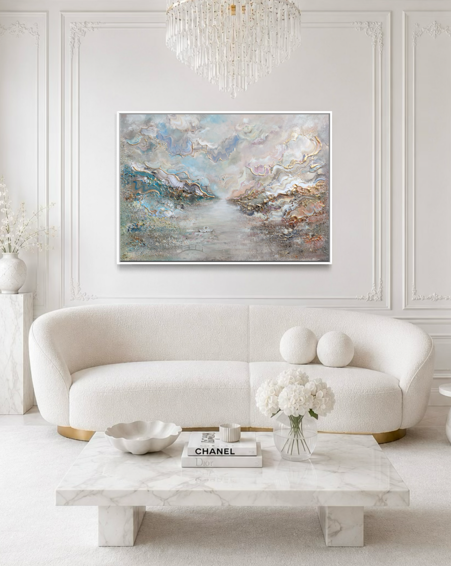 Swans in Monet's Garden - Print
