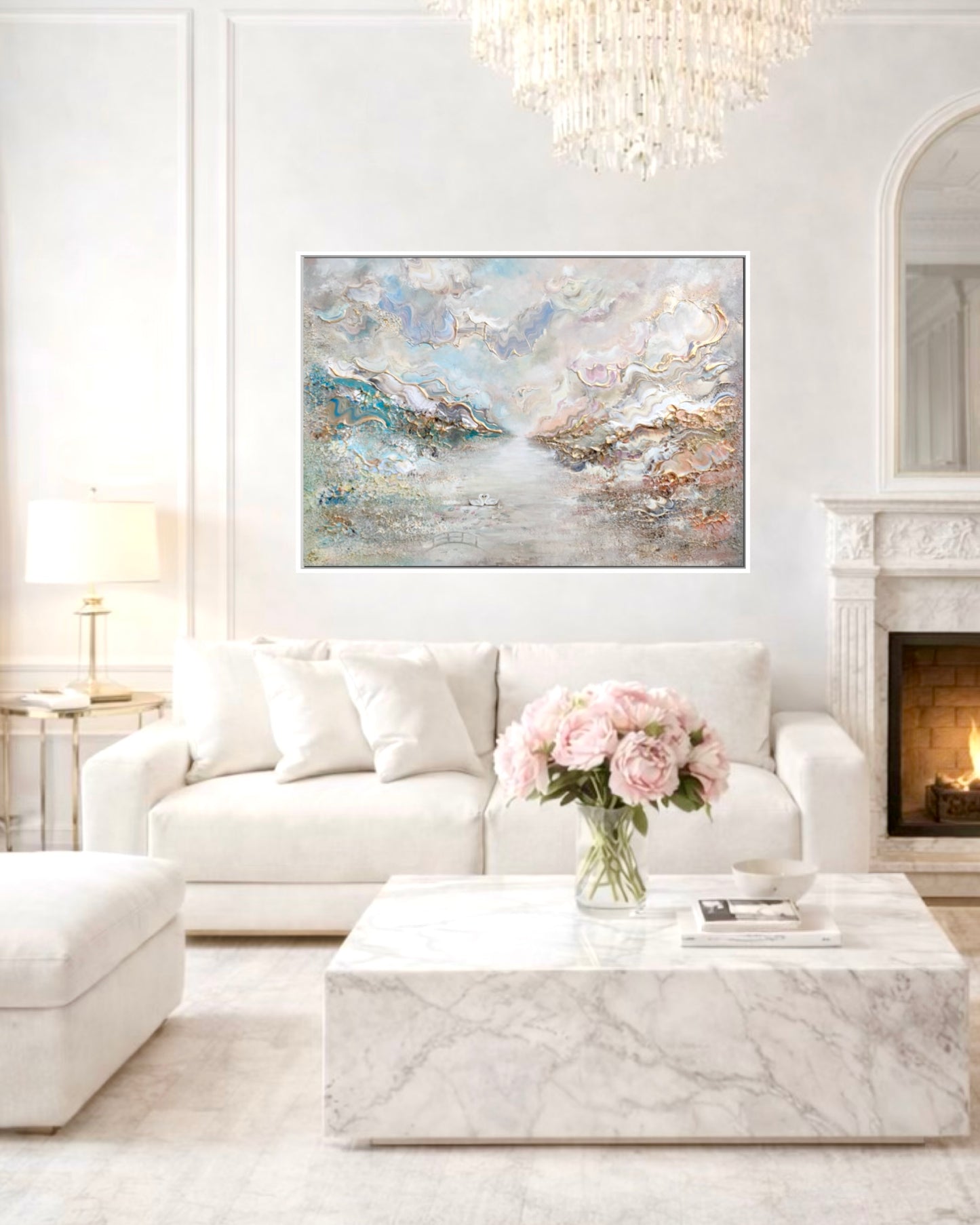 Swans in Monet's Garden - Print