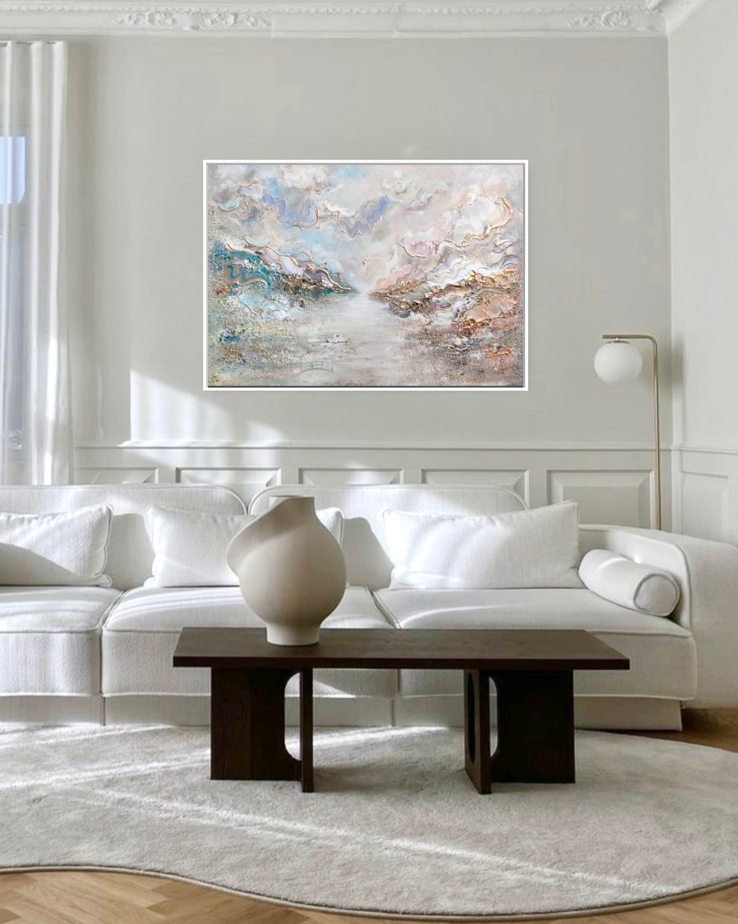 Swans in Monet's Garden - Print