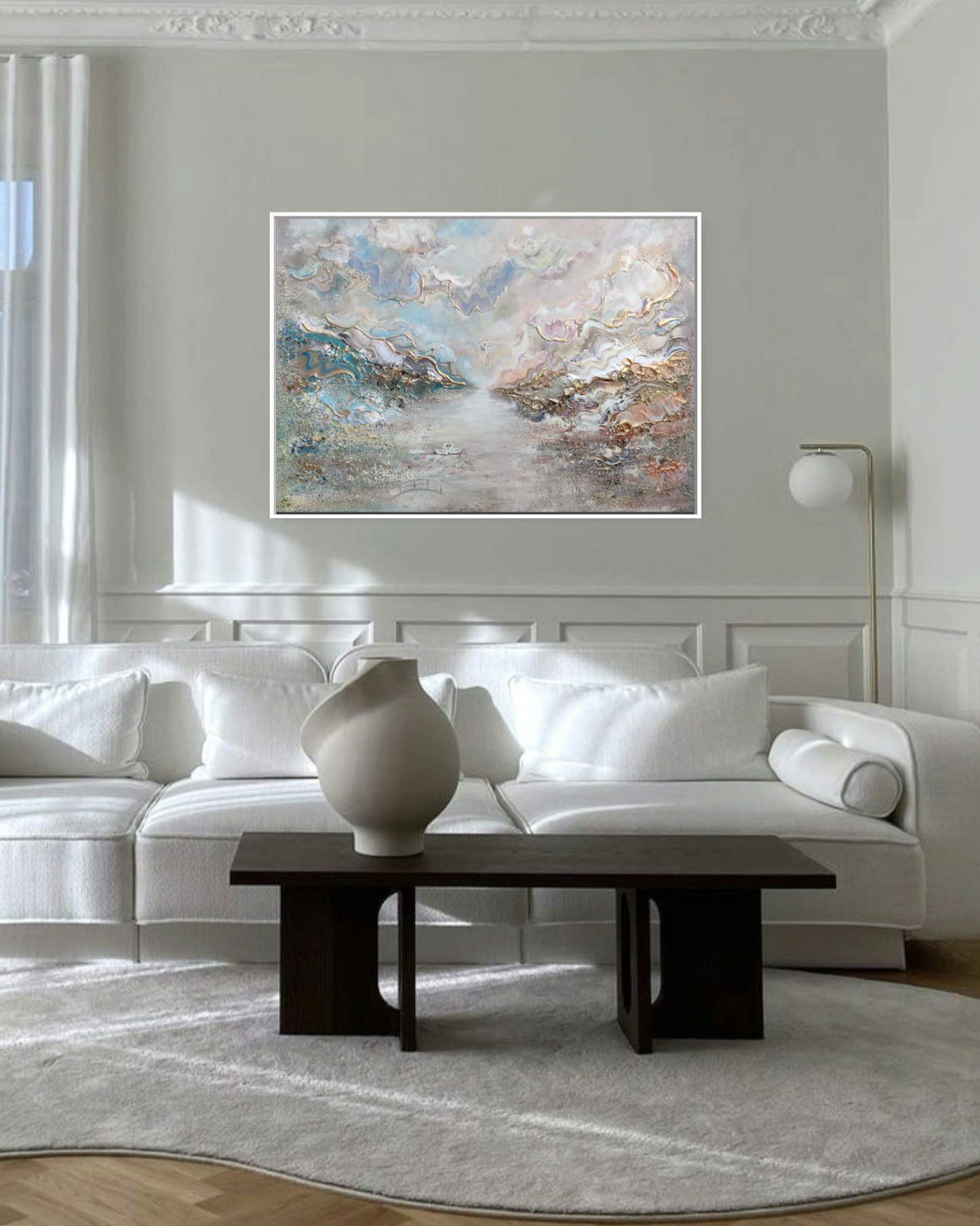 Swans in Monet's Garden - Print