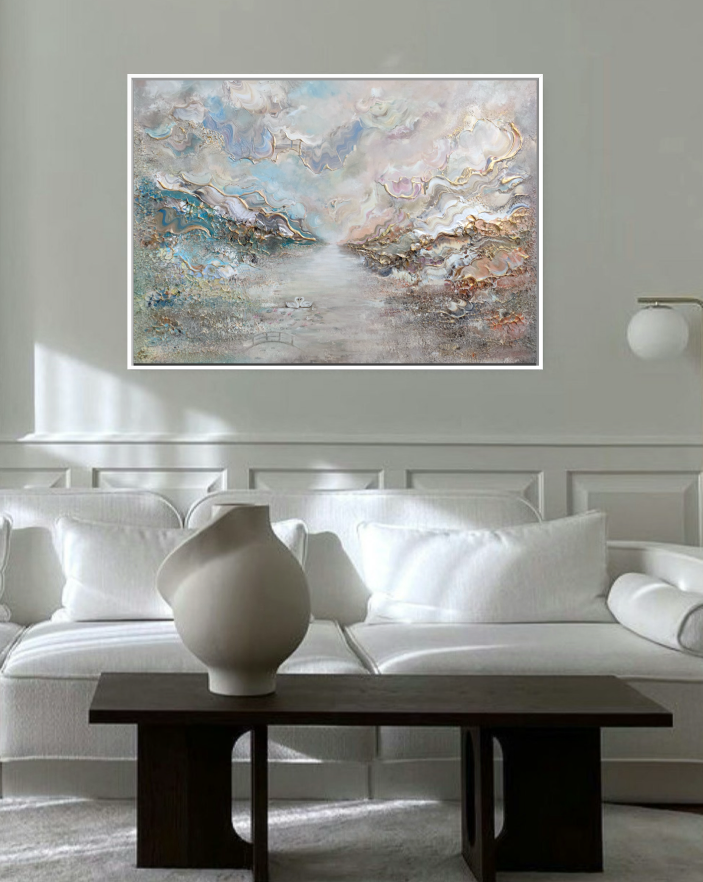 Swans in Monet's Garden - Print
