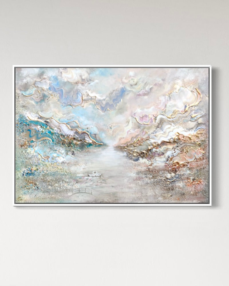 Swans in Monet's Garden - Print